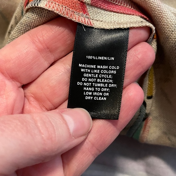 Lafayette 148 New York Pammie Abstract Linen Wrap Dress Size 12 - Picture 11 of 12